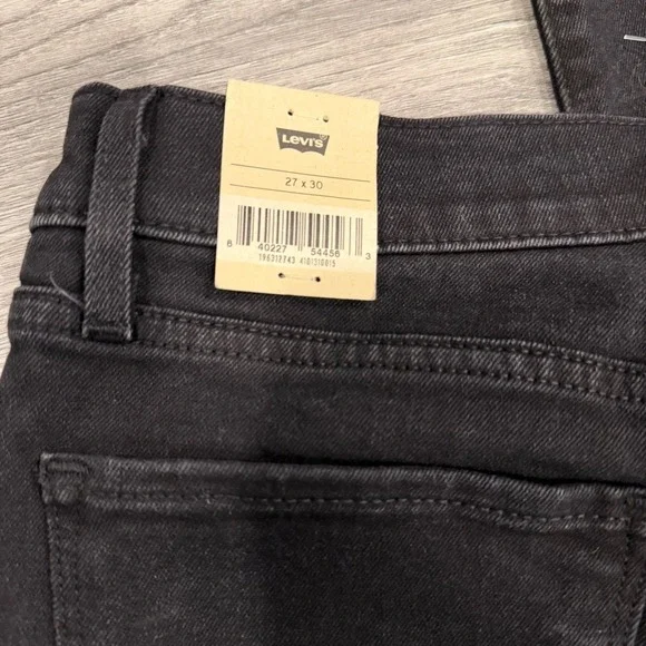Levis 314 Shaping Straight Jeans Womens 27x30 Black Mid Rise Tummy Slimming NEW - Picture 5 of 8